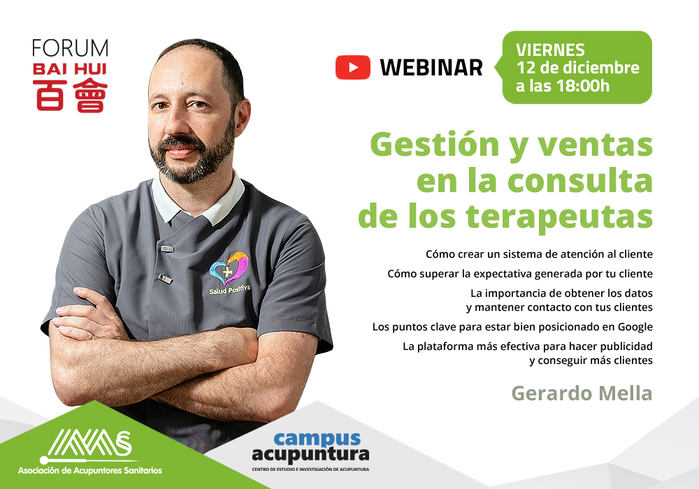 Webinar: Gestión y ventas en la consulta de los terapeutas 🗓️ 12 de diciembre de 2025