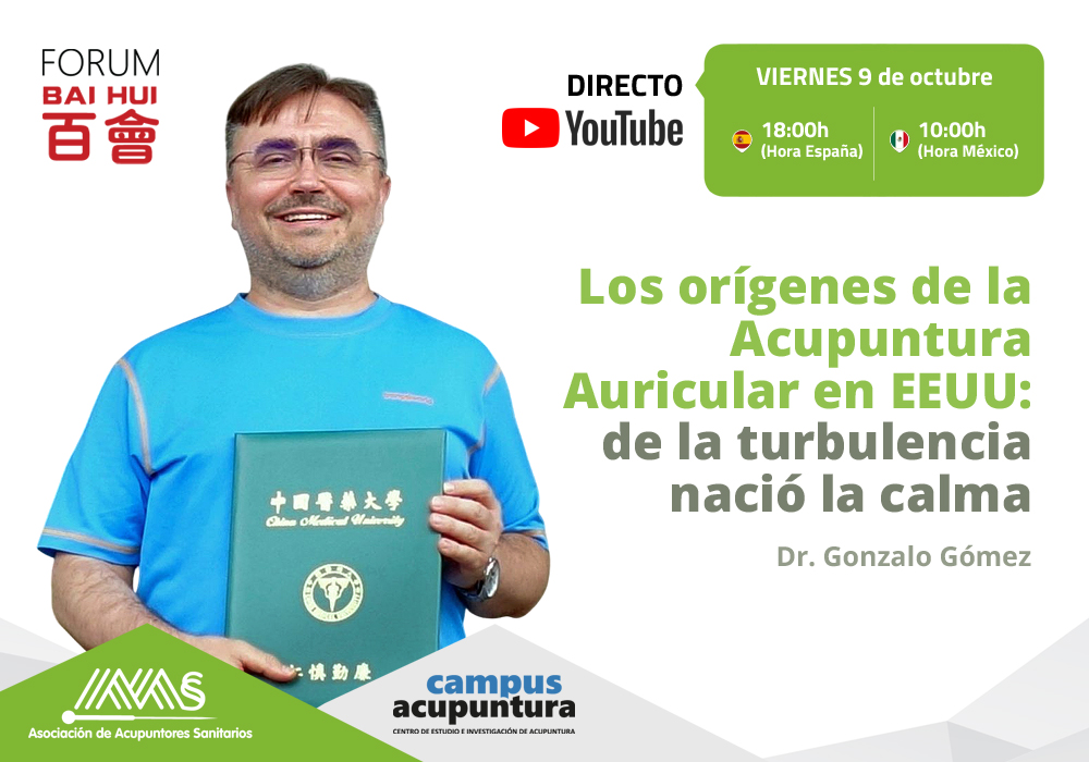 Webinar – Los orígenes de la Acupuntura Auricular en EEUU: de la turbulencia nació la calma 🗓️ 9 de octubre de 2026